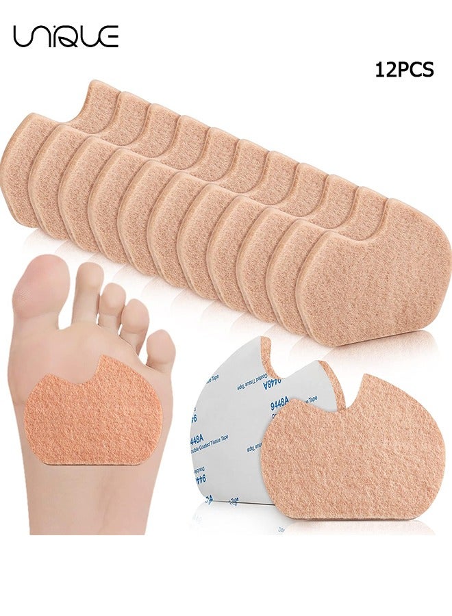 يونيك منصات القدم، 12 جهاز كمبيوتر شخصى وسادة القدم ذاتية اللصق للراقصة، منصات وسادة مقدمة القدم منصات التهاب السمسم لكرة القدمين الألم، وسادات وسادة مقدمة القدم للرجال والنساء الرقص تخفيف الآلام (البيج) - Image 1