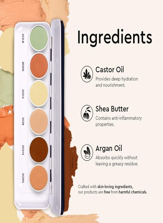 C2P PROFESSIONAL MAKEUP C2P Pro Dermashield 6-in-1 Color Corrector Palette | Cream-Based Concealer Foundation Contour for Oily Skin | Neutralizes Redness Dark Circles Blemishes | High Coverage 21g - Image 2