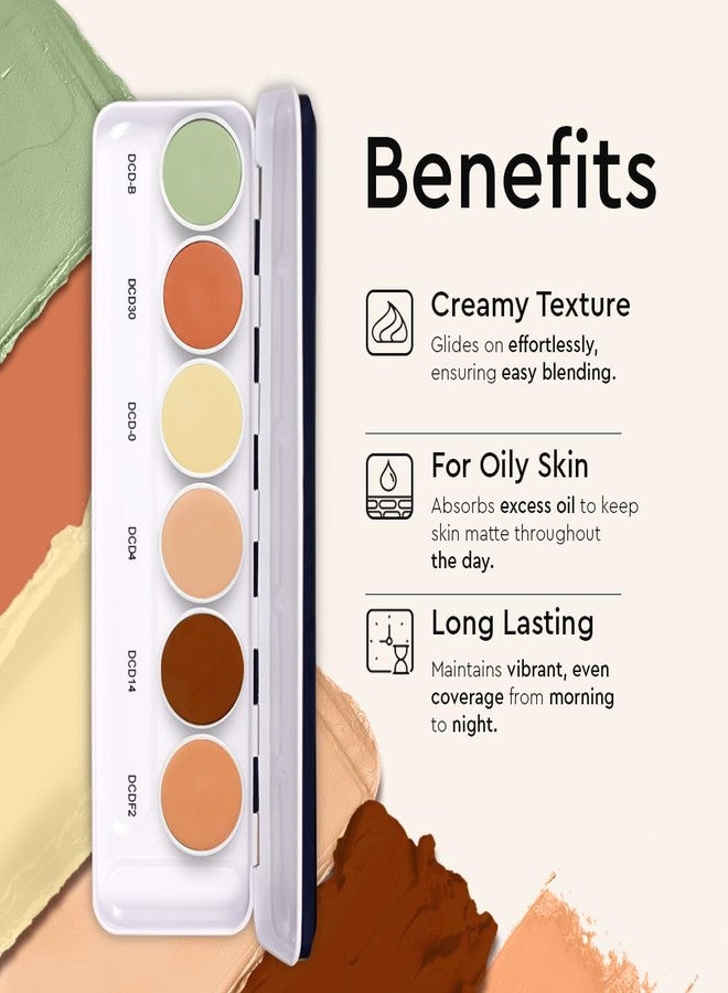 C2P PROFESSIONAL MAKEUP C2P Pro Dermashield 6-in-1 Color Corrector Palette | Cream-Based Concealer Foundation Contour for Oily Skin | Neutralizes Redness Dark Circles Blemishes | High Coverage 21g - Image 3