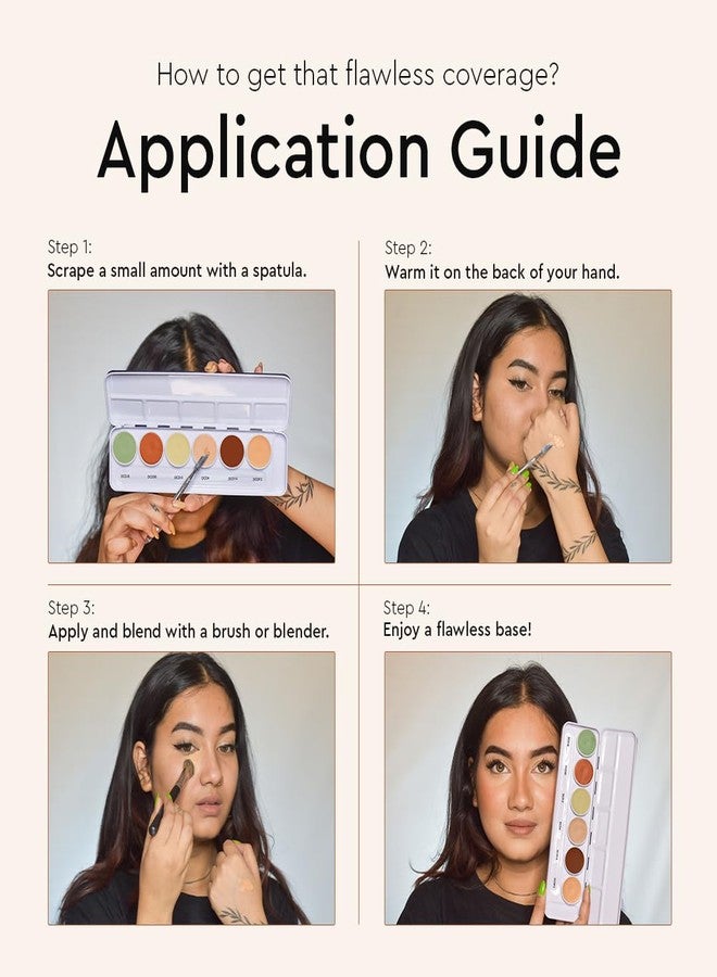 C2P PROFESSIONAL MAKEUP C2P Pro Dermashield 6-in-1 Color Corrector Palette | Cream-Based Concealer Foundation Contour for Oily Skin | Neutralizes Redness Dark Circles Blemishes | High Coverage 21g - Image 5