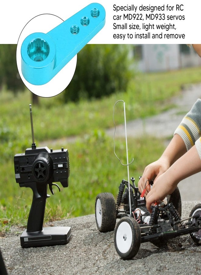 Dilwe 21T Servo Arm, Portable CNC Machining, Aluminum Alloy 21T Servo Horn Arm RC Steering Arm for MD922 MD933 Servos, RC Servo Arm Upgrade Mini Servo Arm Accessory(Blue) - Image 3
