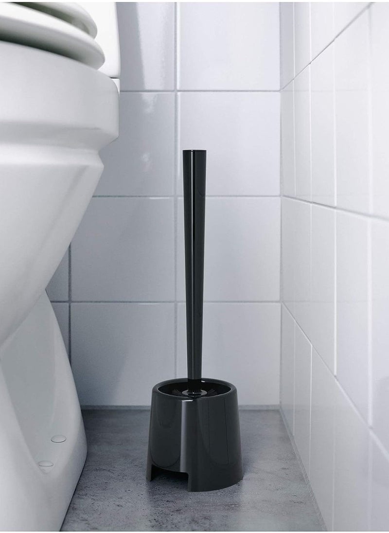 Generic 2 piece Toilet Brush Cleaner With Holder Black  - Image 2