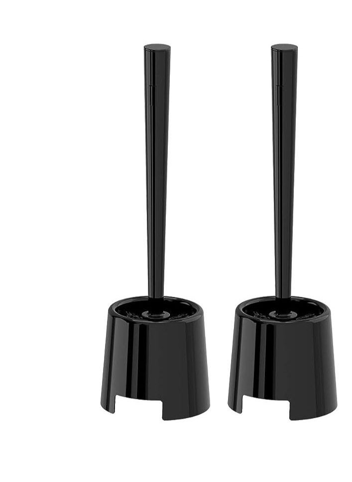 Generic 2 piece Toilet Brush Cleaner With Holder Black  - Image 1