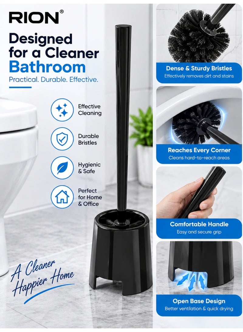 2 piece Toilet Brush Cleaner With Holder Black - Image 2