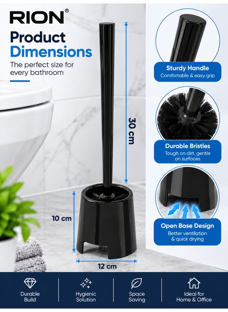 2 piece Toilet Brush Cleaner With Holder Black - Image 3