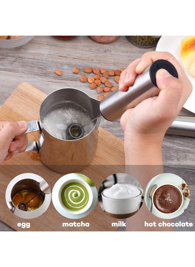 Vomelon Rechargeable Milk Frother Battery Operated,2-Speed Portable Travel Frother,Electric Milk Foamer Coffee Frother For Latte, Cappuccino, Hot Chocolate Drink Mixer With Double Mini Whisks And Usb Cable  - Image 5