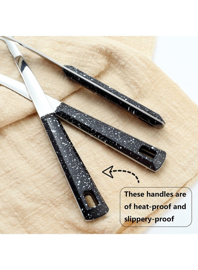 هابي كيت مجموعة ملاعق تقديم من الفولاذ المقاوم للصدأ مكونة من 3 قطع مع ملعقة مشقوقة وملعقة تقديم وملعقة مثقبة ومغرفة حساء وأدوات مطبخ للطهي وملعقة طبخ - Image 2