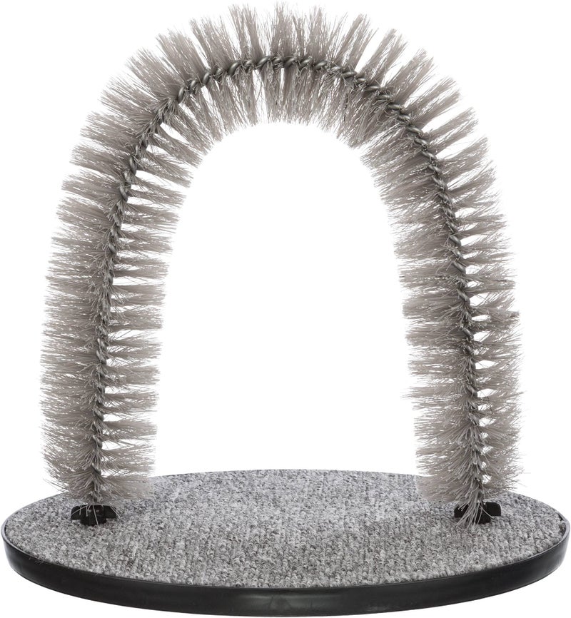 Trixie Cat Massager and Self Grooming Arch Bristle Ring Brush Carpet Base Scratcher Cat Self Groomer Gray Small - Image 2