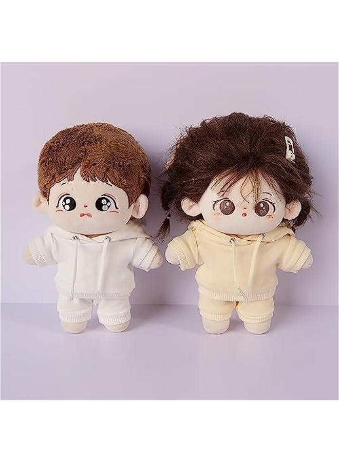 Arabest 20cm Plush Doll Clothes Elastic Solid Sportswear Suits Hoodie Pants Soft Stuffed Plush Toy Dress Up Accessories (Pink, 20cm)  - Image 2