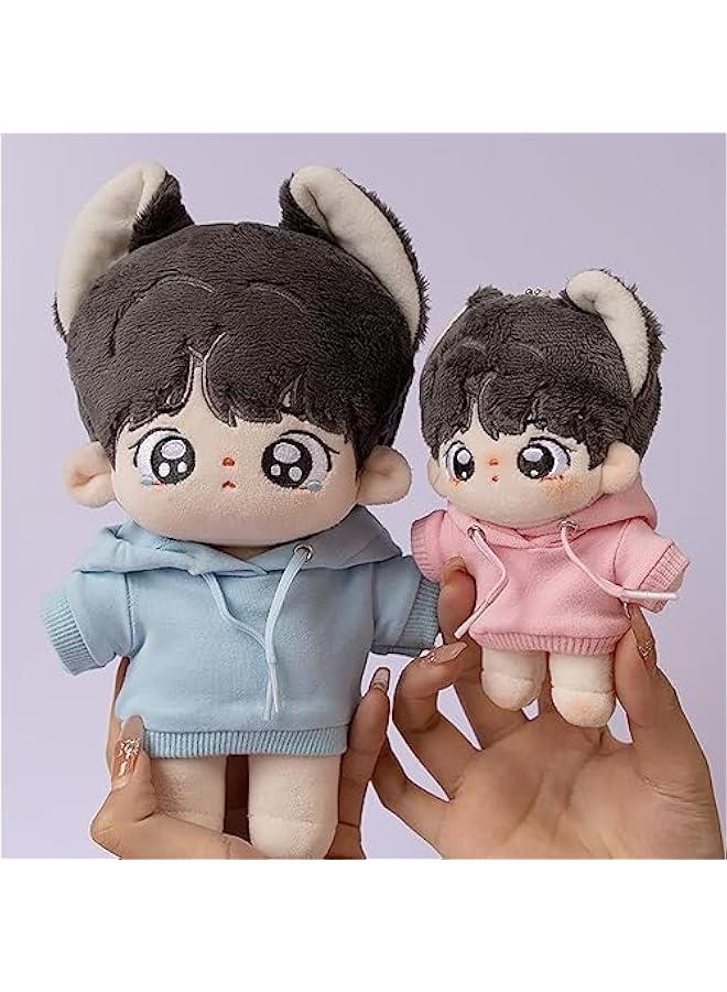 Arabest 20cm Plush Doll Clothes Elastic Solid Sportswear Suits Hoodie Pants Soft Stuffed Plush Toy Dress Up Accessories (Pink, 20cm)  - Image 3