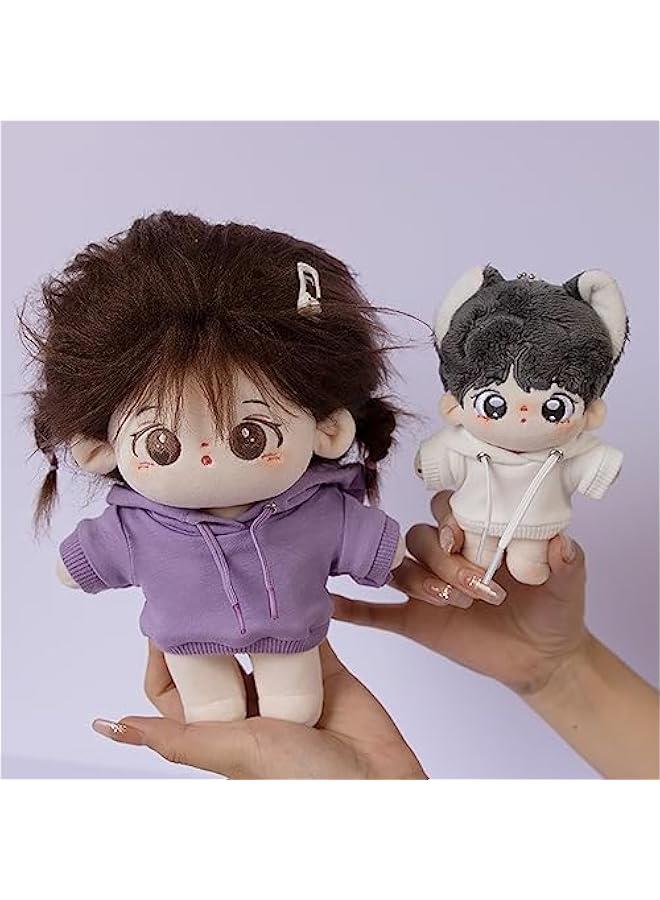 Arabest 20cm Plush Doll Clothes Elastic Solid Sportswear Suits Hoodie Pants Soft Stuffed Plush Toy Dress Up Accessories (Pink, 20cm)  - Image 5