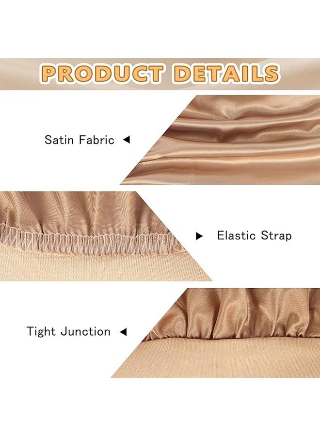 Braid Bonnet Silk Bonnet Foldable Extra Long Wrap for Braids Satin Bonnets with Tie Band Long Sleep Cap, Champagne - Image 3
