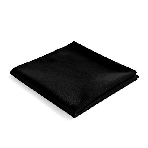 fortunatever Mens Solid Satin Pocket Square(Black) - Image 5
