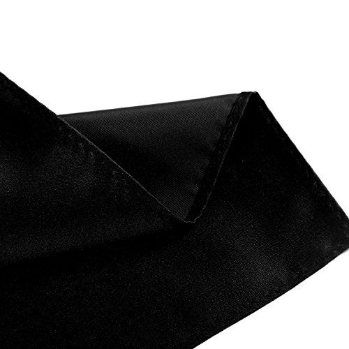 fortunatever Mens Solid Satin Pocket Square(Black) - Image 2