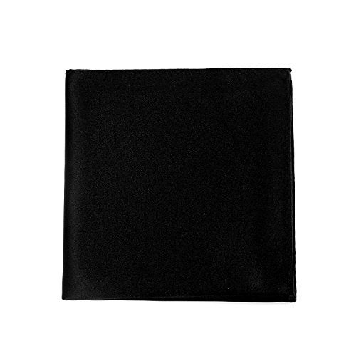 fortunatever Mens Solid Satin Pocket Square(Black) - Image 4