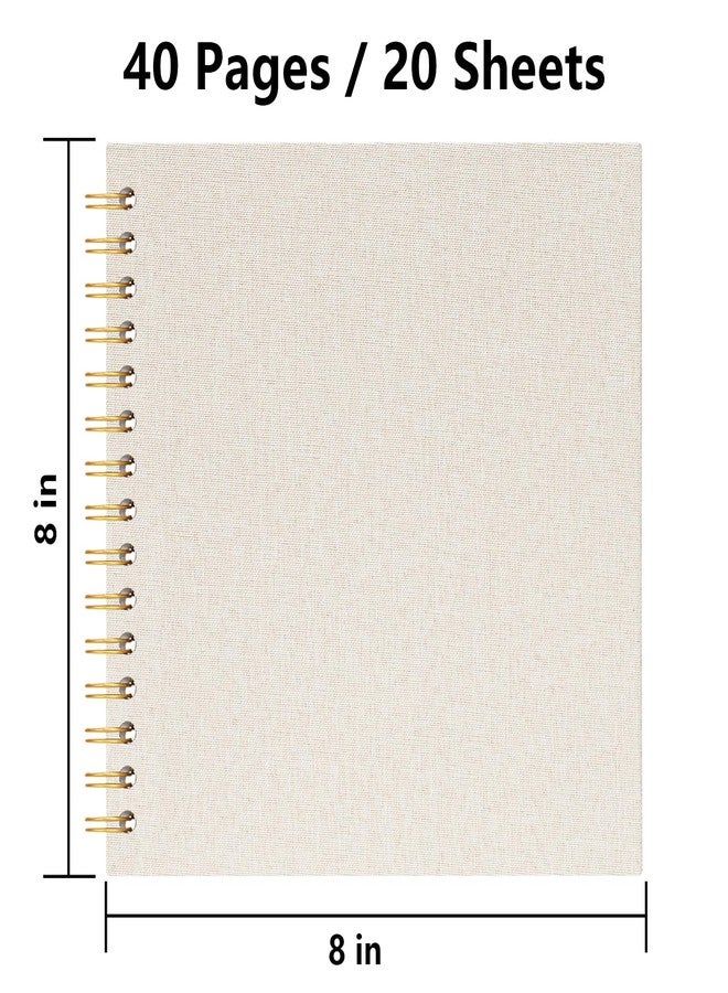 Hiwhy 8x8 Inch Scrapbook DIY Photo Album Linen Cover Hardcover White Pages 20 Sheets Small Scrap Memory Book Beige - Image 2