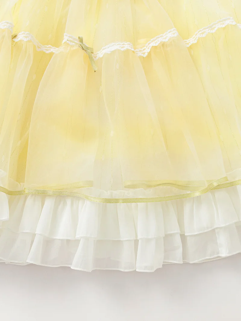 Balabala pale yellow Kids Girls Woven one-piece dress for Women | Best Price UAE