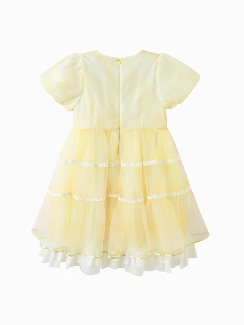 Balabala pale yellow Kids Girls Woven one-piece dress for Women | Best Price UAE