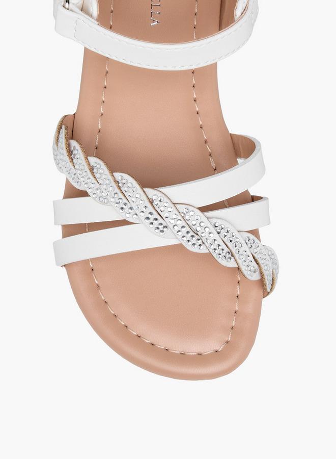 Flora Bella By Shoexpress Girls Embellished Hook & Loop Sandals - Image 3