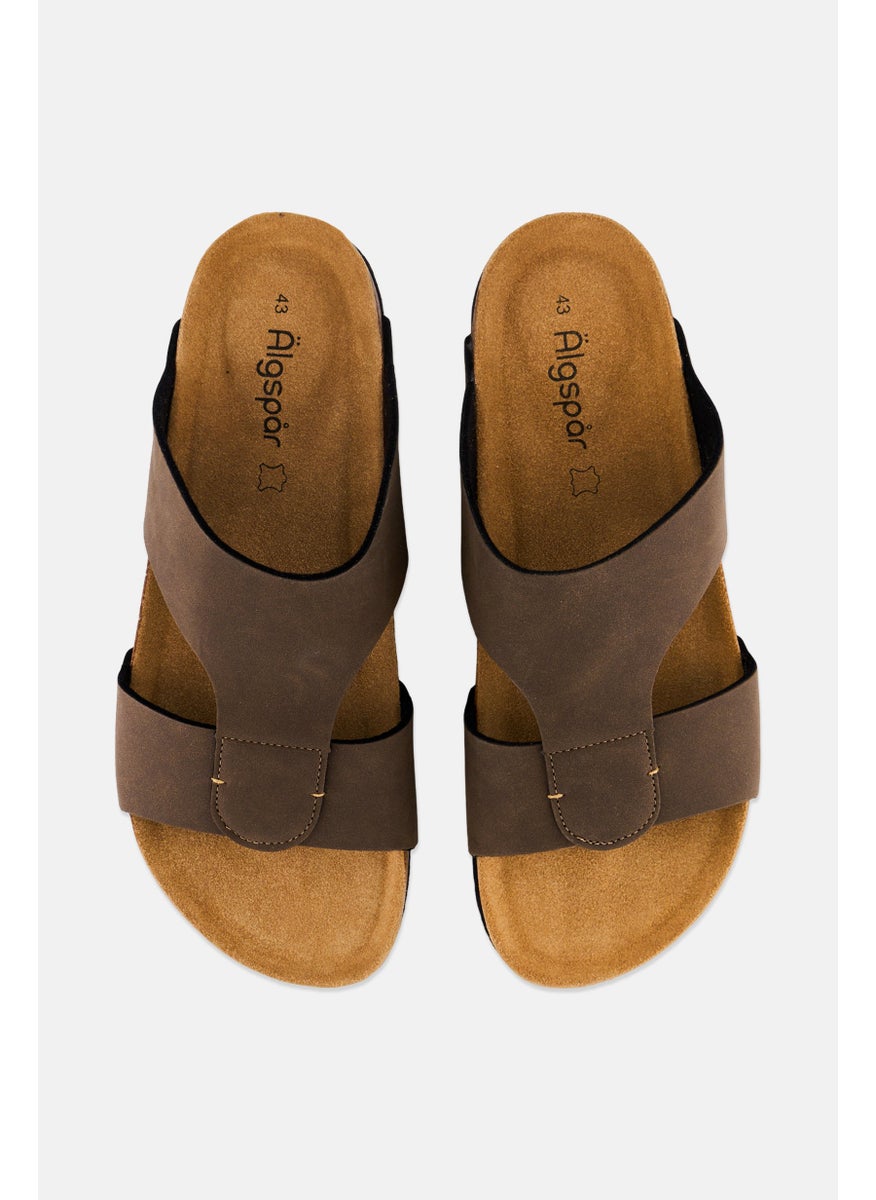 Algspar Men Slip On Cork Sandals, Brown  - Image 3