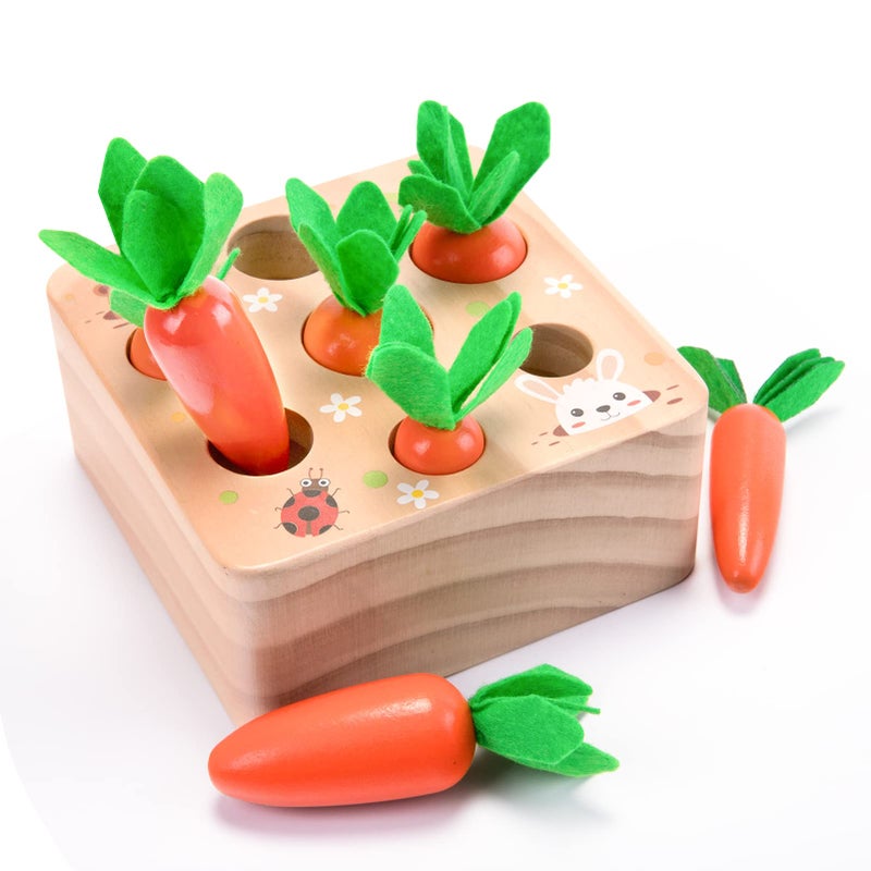XPIY Montessori Toys for 1 Year Old Carrots Harvest Wooden Baby Toys for 612 Months Educational Shape Sorting Matching Toys for Toddler Fine Motor Skill Development Gift for Kids Birthday Easter - Image 4
