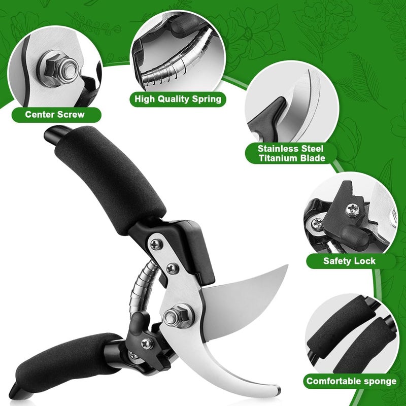 MAKINGTEC Professional Titanium Garden Secateurs – Bypass Pruning Shears, Garden Scissors & Pruners for Branches, Hedges, and Flowers - Image 2