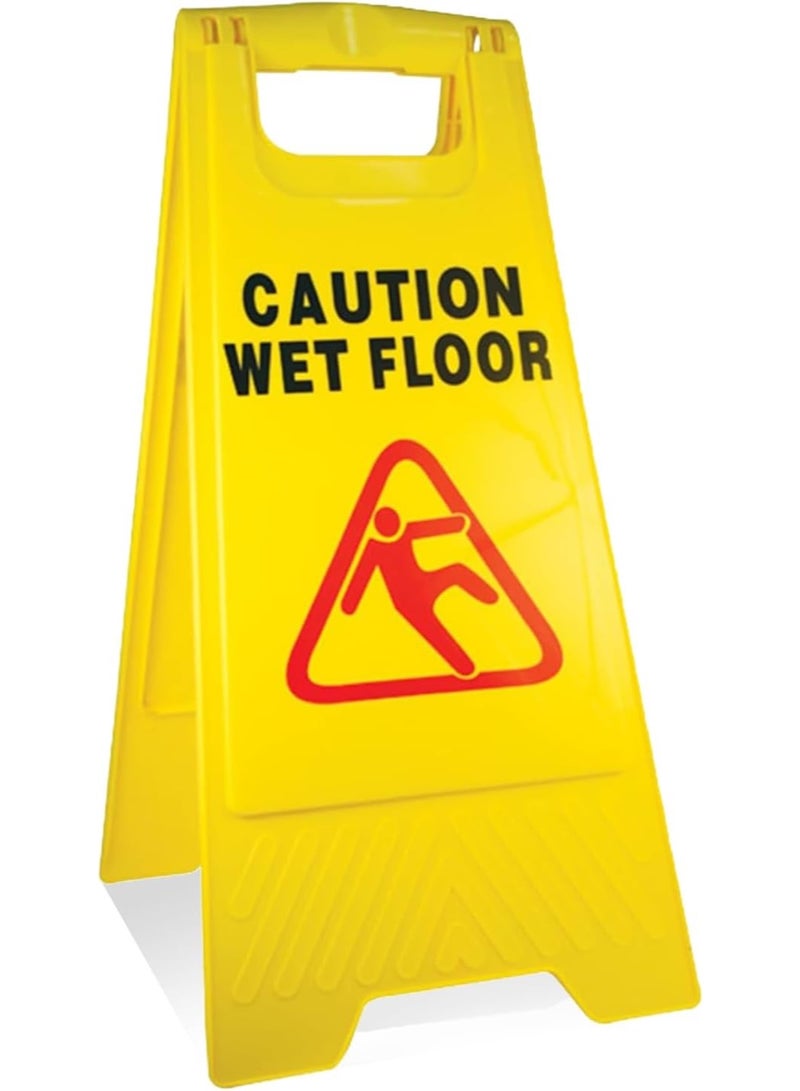 Xboat Caution Wet Floor Sign, Yellow, A-Frame, Plastic, Safety Warning, Pack of 2 - Image 1