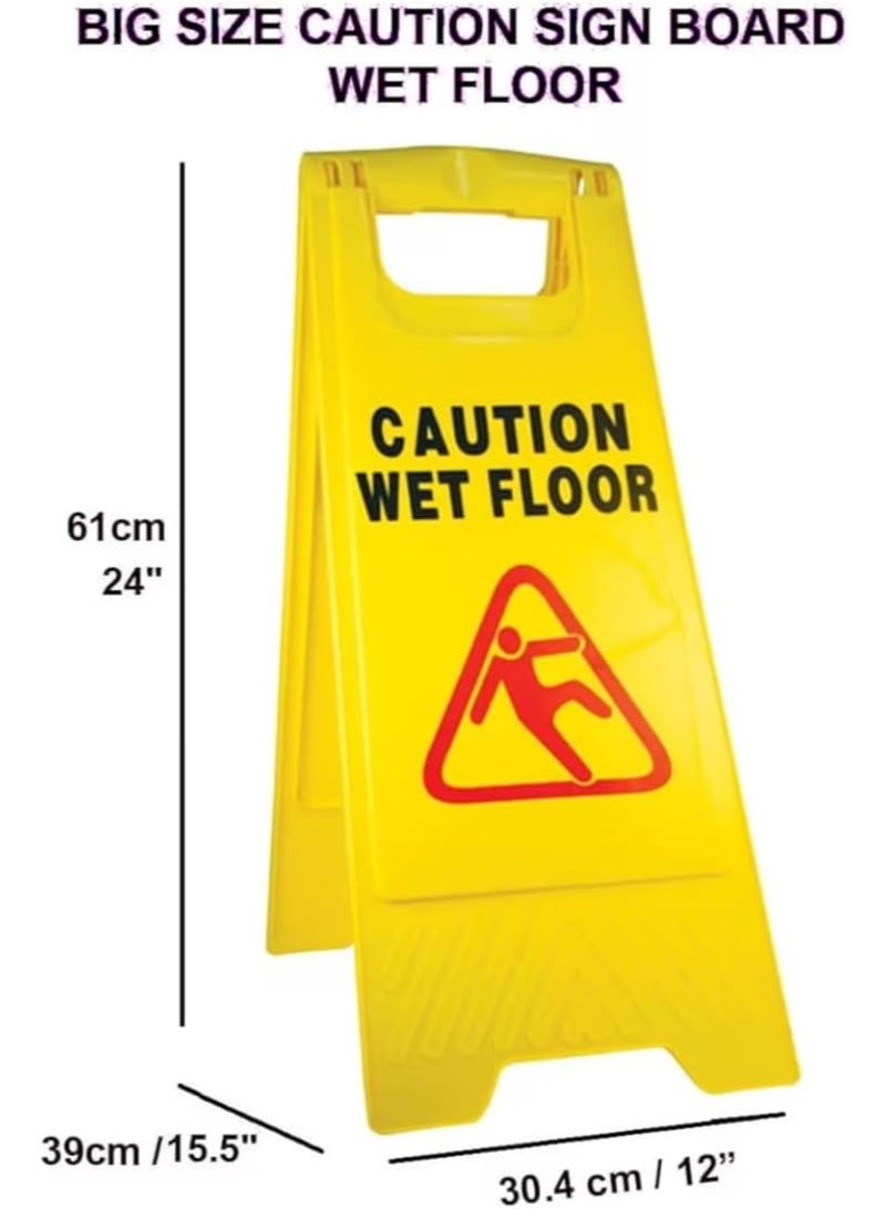Xboat Caution Wet Floor Sign, Yellow, A-Frame, Plastic, Safety Warning, Pack of 2 - Image 2