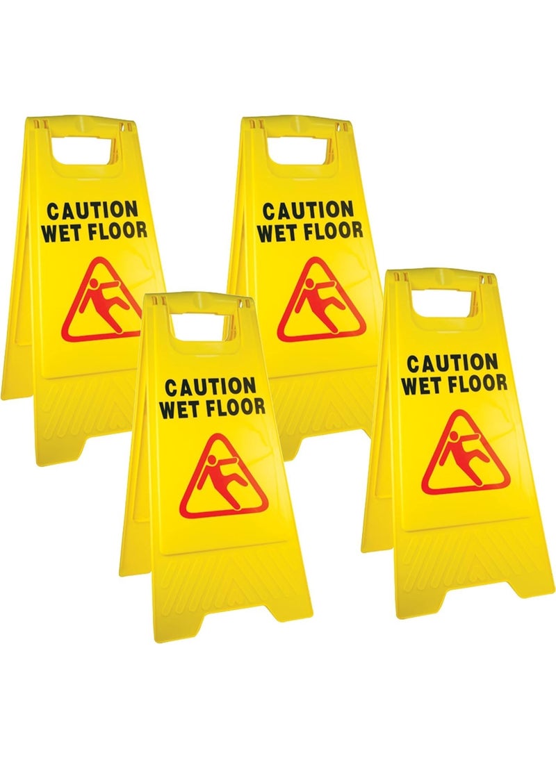 Xboat Caution Wet Floor Sign, Yellow, A-Frame, Plastic, Safety Warning, Pack of 2 - Image 3