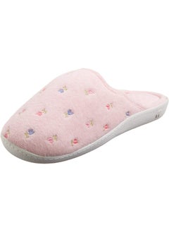 isotoner Womens Terry Scalloped Embroidered Clog Slippers XS Pink