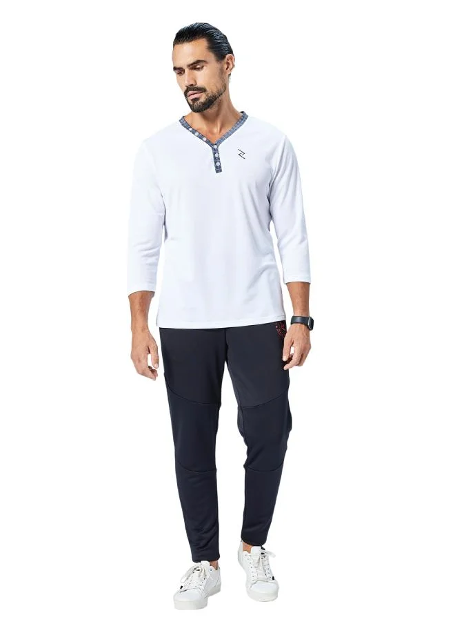 زيسي Men's V-neck 3/4 sleeve T-shirt