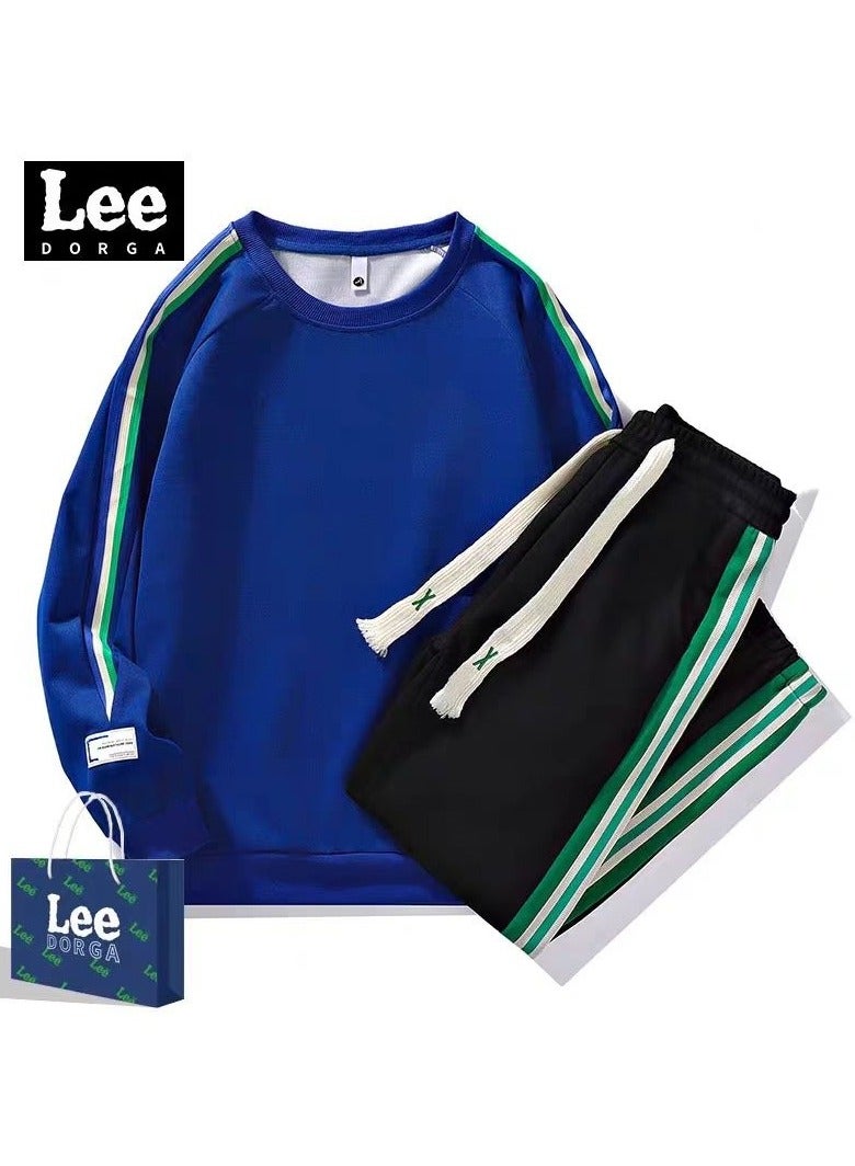 LEE Sweatshirt Set Loose Collar Long Sleeve Casual Sports Two Piece Set 