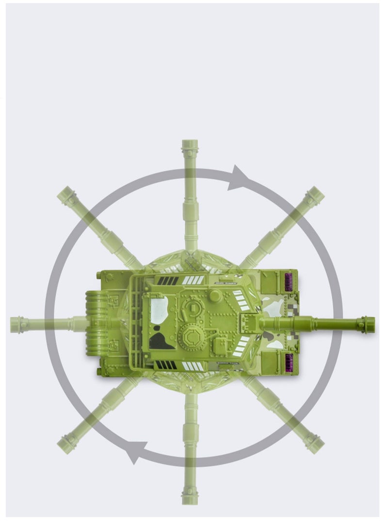 لعبة سيارة القصور الذاتي للأطفال محاكاة نموذج دبابة عسكرية للأولاد على الطرق الوعرة (التمويه الأخضر) - Image 4