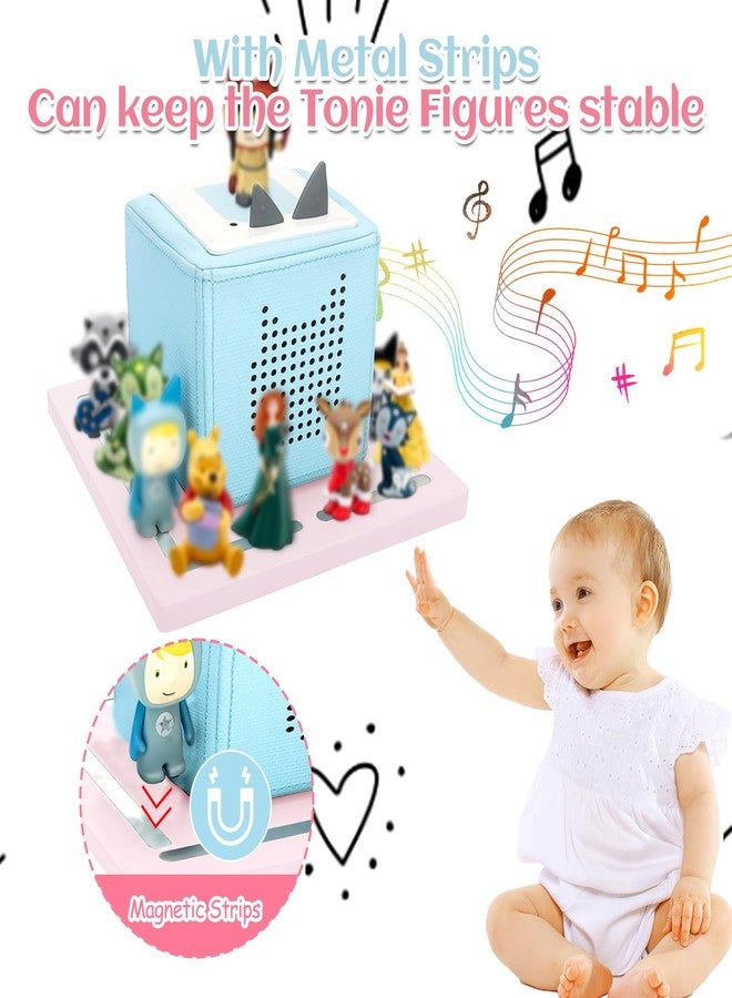 Taladad for Toniebox Starter Tonie Shelf Wall Mounted Figures Storage,Magnetic Wooden Floating Shelves Compatible with Tonie box Player Character for Children Room (Purple) - Image 2