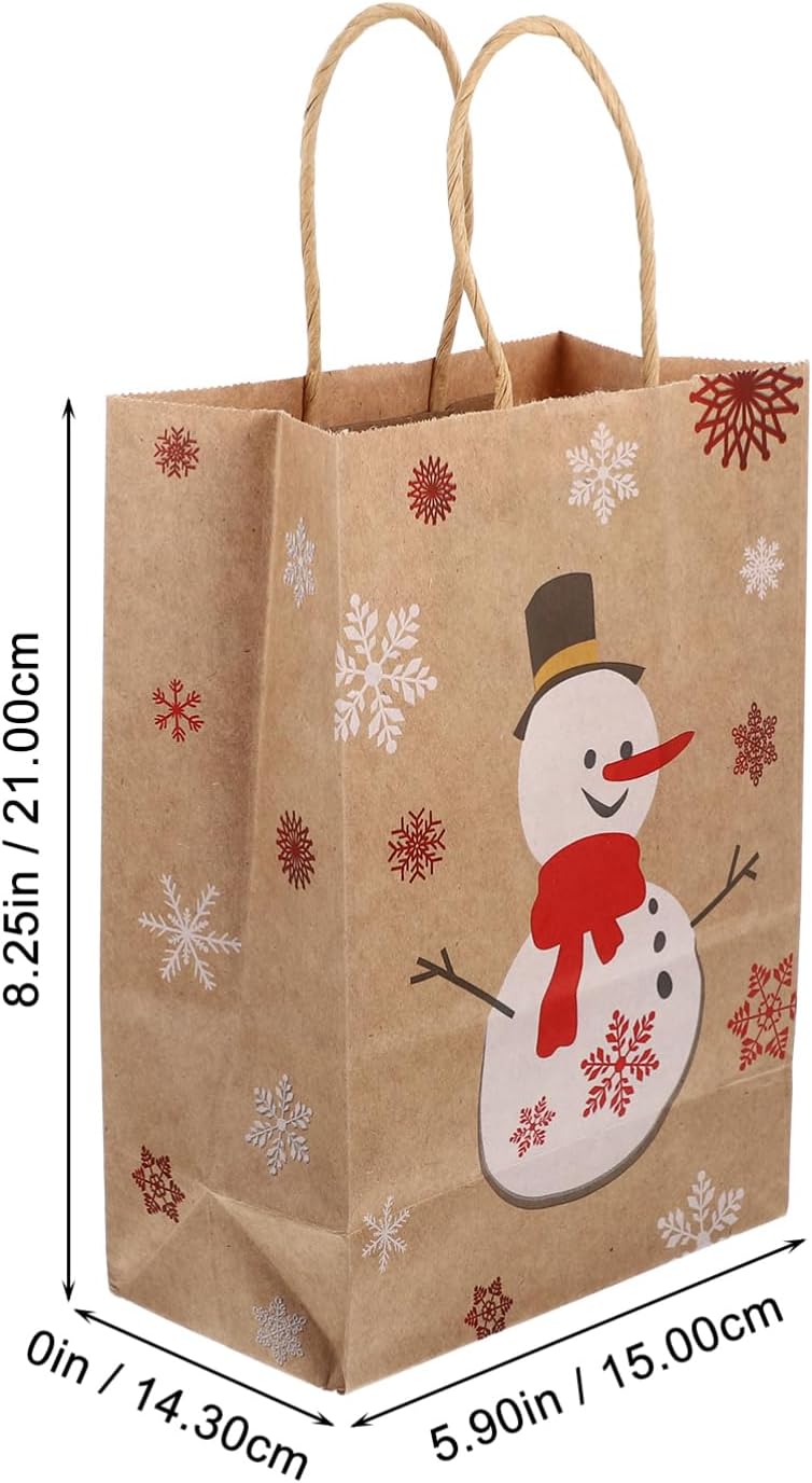 JECOMPRIS Christmas Bags with Handles 10Pcs Paper Tote Bags 8.27X5.91X3.15In Holiday Party Treat Bags for Candy Toy Cookie Wrapping - Image 2