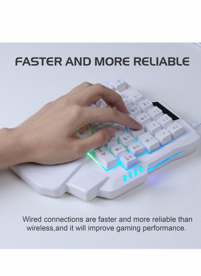 Excefore - One Handed Gaming Keyboard, Small Gaming Keyboard with Ergonomic Palm Rest, Mini Gaming Keypad - Image 1