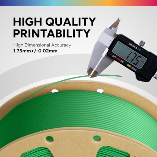 OVERTURE PLA Filament 1.75mm, Neatly Wound 3D Printer Filament 1kg Spool (2.2lbs), Dimensional Accuracy +/- 0.02 mm, Fit Most FDM 3D Printers (Green) - Image 3