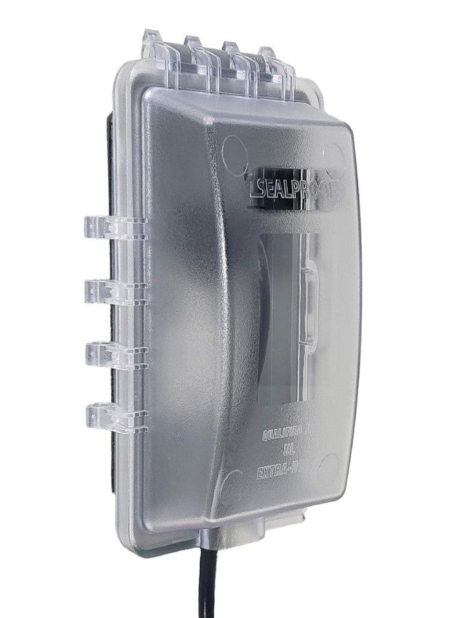 Sealproof 2-Gang Weatherproof Exterior In Use Outlet Cover and Box Kit - Double Gang Metallic Electrical Outlet Box with Three 1/2-Inch Holes and UL Extra Duty, Lockable, In Use Outdoor Outlet Cover - Image 4