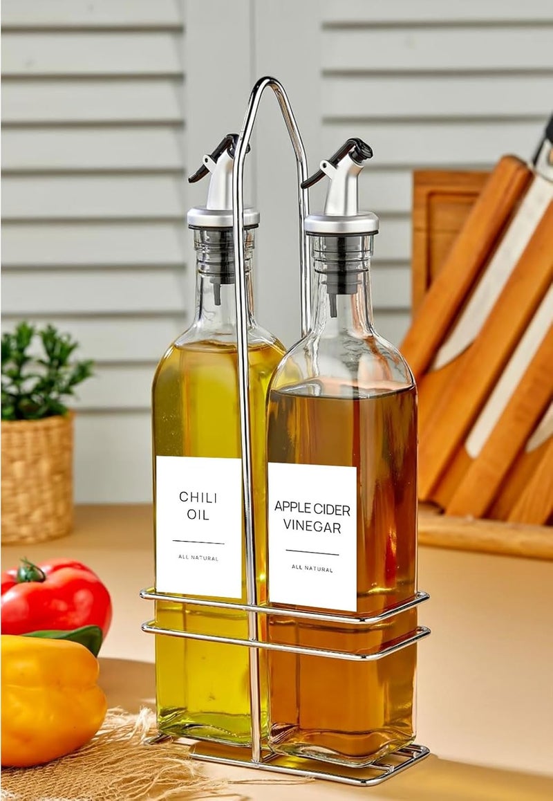 TESWEY 100 PCS Oil and Vinegar Labels for Bottles,Olive Oil and Avocado Oil Labels Stickers for Squeeze Dispensers,Cooking Oil Bottle Jar Labels(White) - Image 4