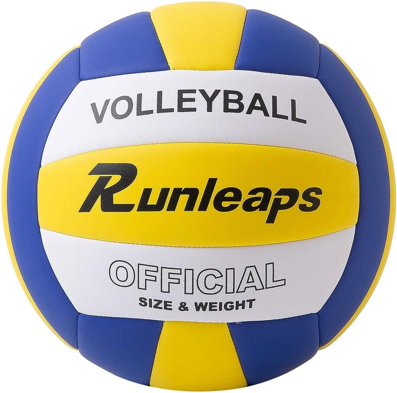 Runleaps Volleyball, Waterproof Indoor Outdoor Volleyball for Beach Game Gym Training (Official Size 5) - Image 1