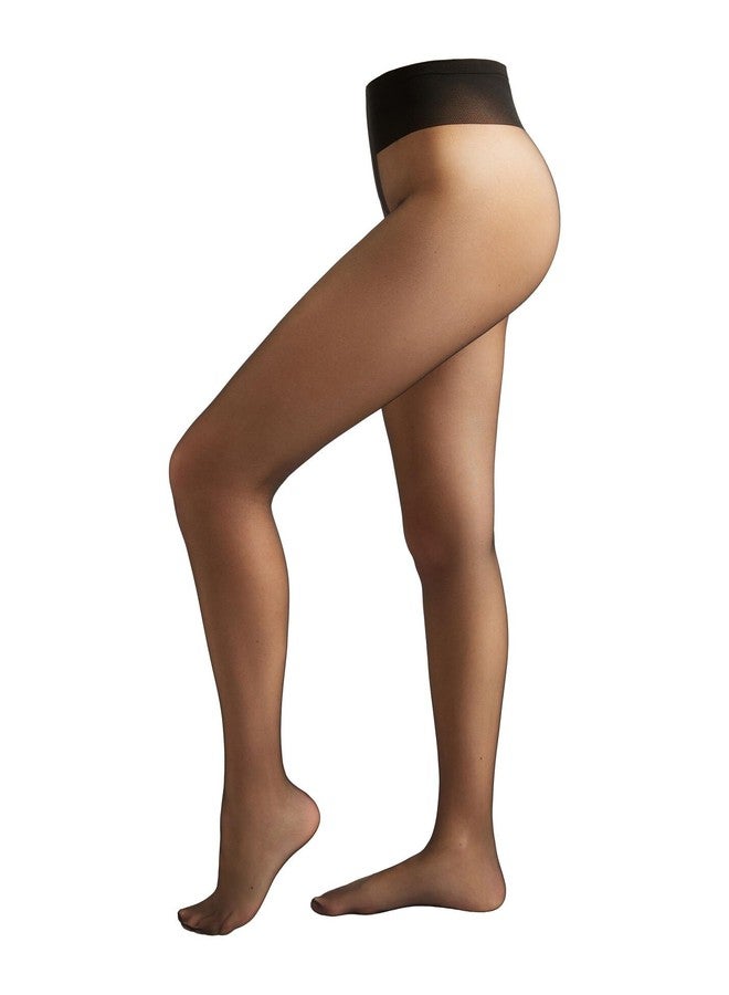 CALZEDONIA Woman's 20 Denier Ultra Comfort Sheer Tights in Black, Size S - Image 1