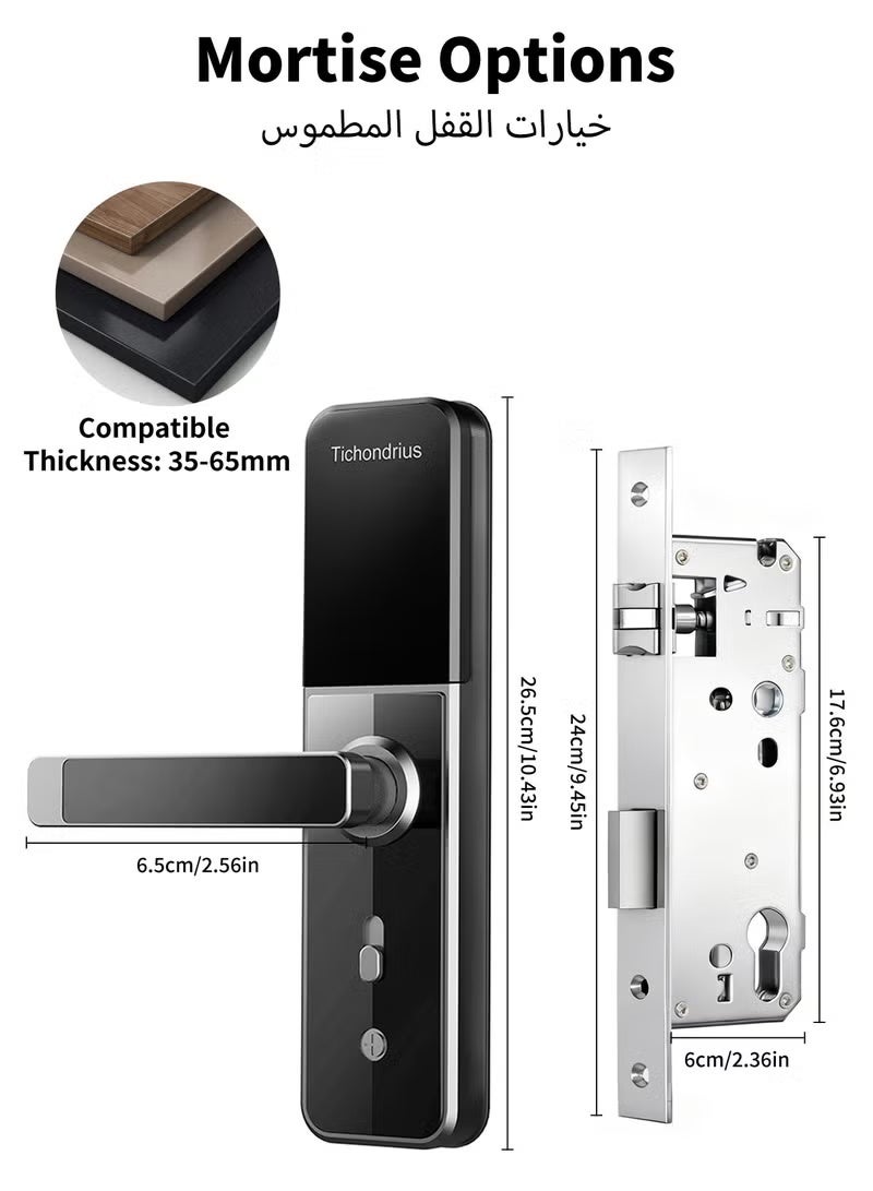 Tichondrius WiFi Smart Door Lock, 5-in-1 Keyless Entry with Fingerprint, Passcode, IC Cards, 4585 Mortise - Image 5