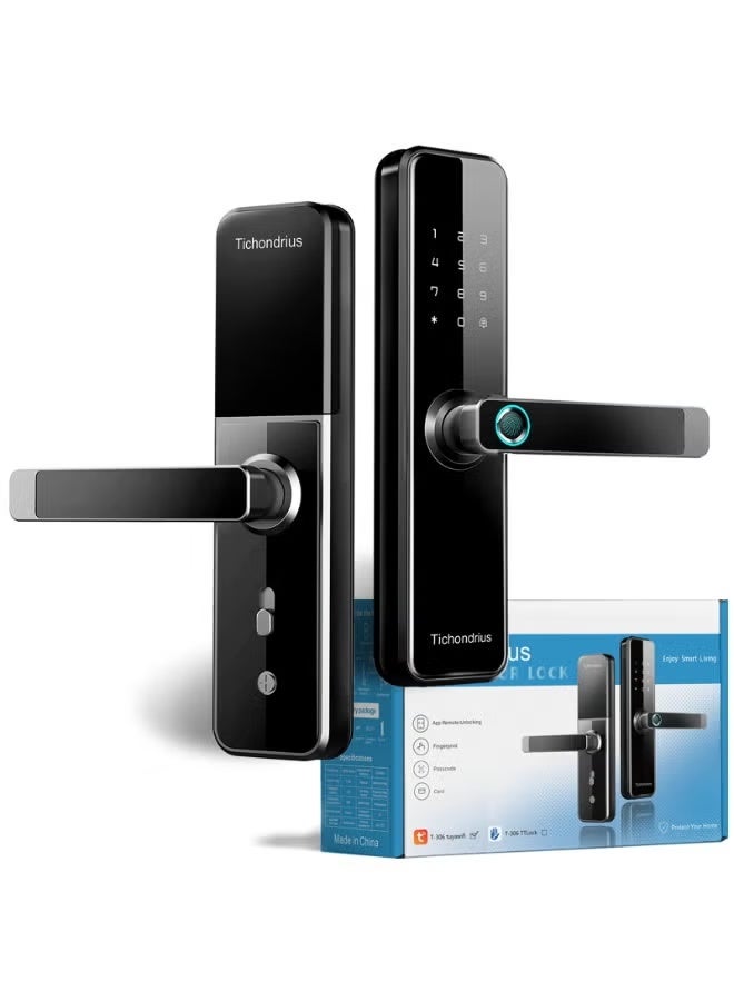 Tichondrius WiFi Smart Door Lock, 5-in-1 Keyless Entry with Fingerprint, Passcode, IC Cards, 4585 Mortise - Image 1