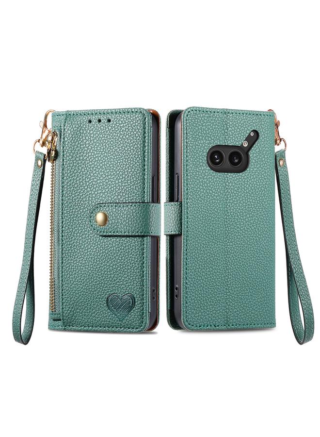 S-TOP Case For Nothing Phone 2a Plus Love Zipper Lanyard Leather Phone Case - Image 2