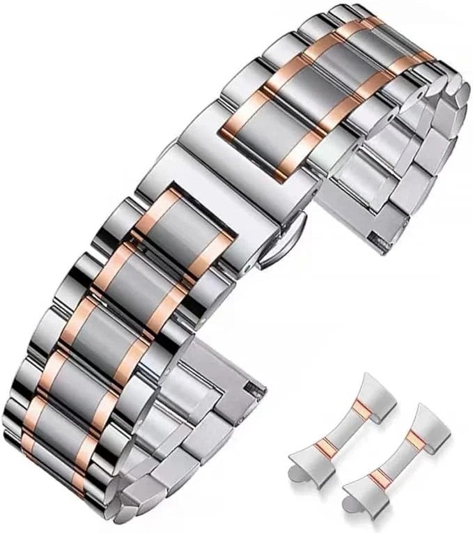 Bluejw Stainless Steel Metal Watch Band for Men – 20mm 22mm 24mm Curved End Replacement Strap, Durable & Comfortable Bracelet Compatible with Multiple Watch Models - Image 1