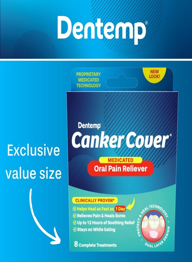 Dentemp Canker Cover - Canker Sore Medicine Pain Reliever (8 Count) - Canker Sore Treatment to Relieve Canker Pain, Mouth Sores & Mouth Irritation - Fast Acting Canker Sore Relief Tablets for Adults - Image 2