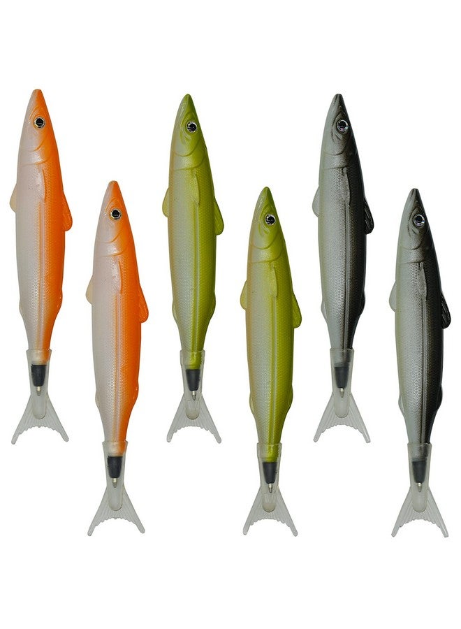 مايداهوي 6 قطع من أقلام الحبر الجاف على شكل سمكة أقلام مبتكرة بحبر أسود للمدرسة والمكتب والمنزل - Image 1