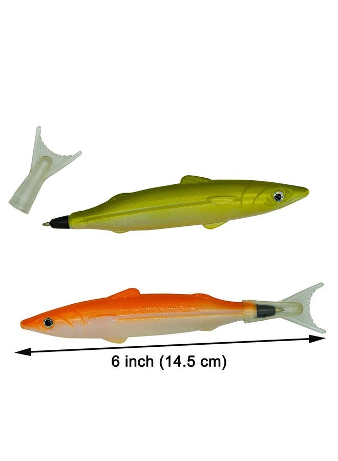 مايداهوي 6 قطع من أقلام الحبر الجاف على شكل سمكة أقلام مبتكرة بحبر أسود للمدرسة والمكتب والمنزل - Image 2