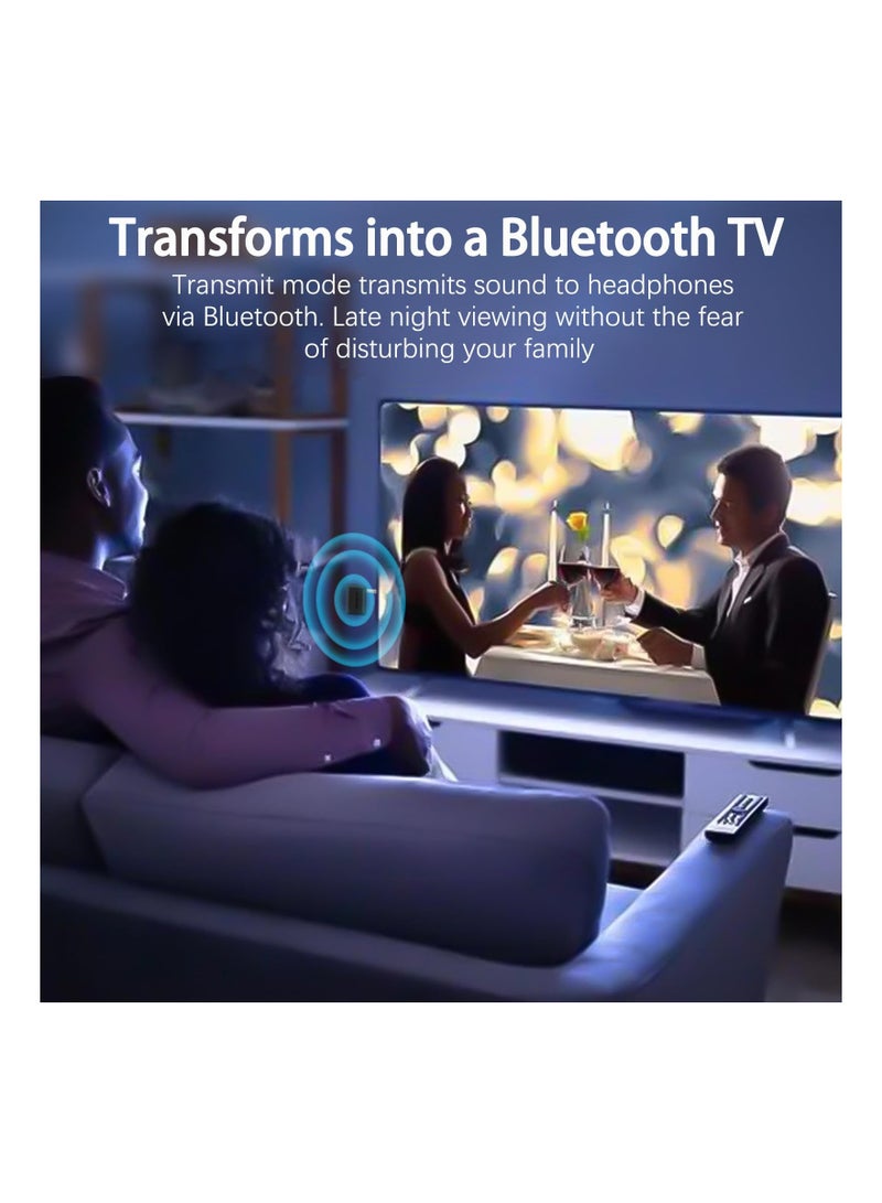 KASTWAVE Car Bluetooth AUX Adapter,Bluetooth 5.2 Receiver, 3.5mm Jack Hands-free Calls 2 in 1 Bluetooth Transmitter Receiver Supports U-Disk/TF Card Playback Adapter for Car Home Stereo/Speaker/Headphones - Image 4