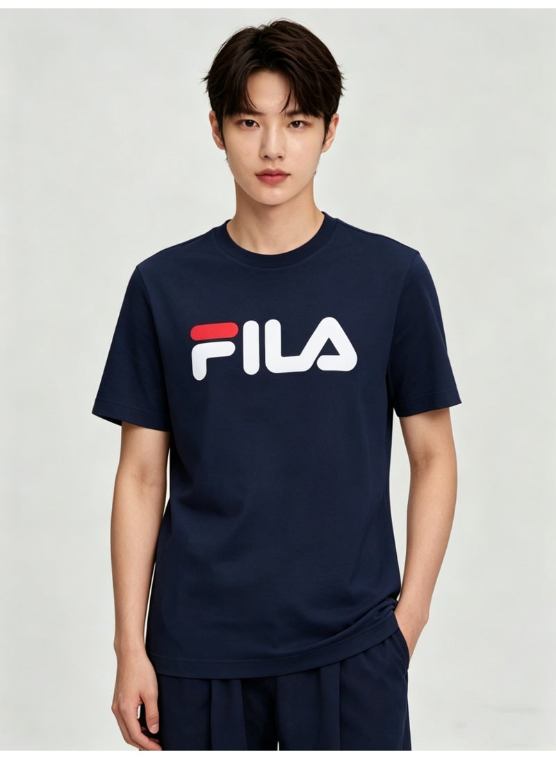 FILA Classic Logo Crew Neck Short Sleeve T-Shirt, Unisex Casual Top-XXXXXL - Image 1
